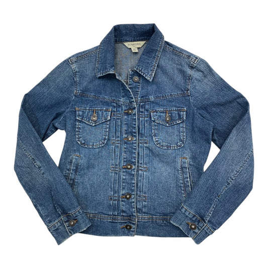 Jacket Denim By St Johns Bay In Blue Denim, Size:Sp