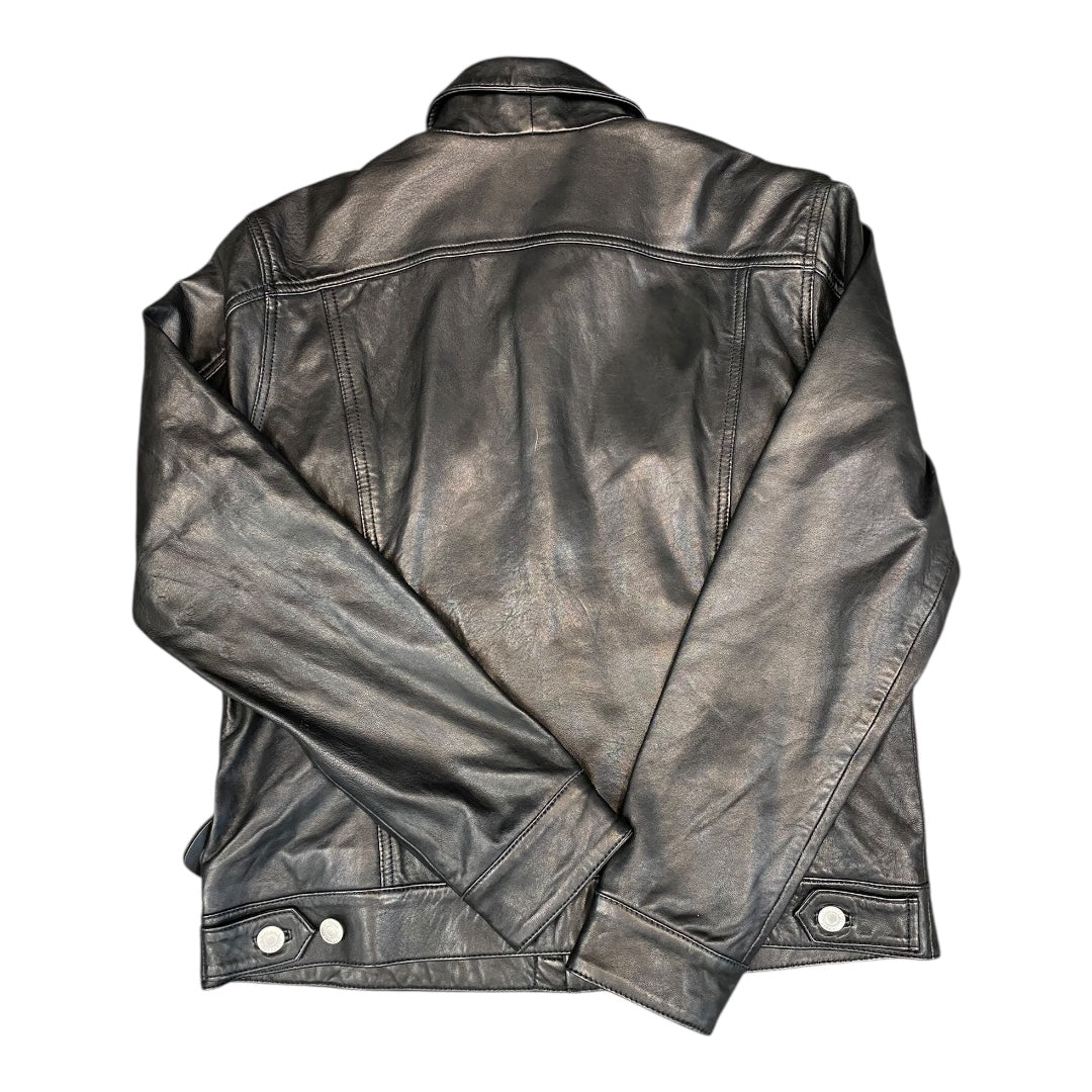 Jacket Leather By Lucky Brand In Black, Size:M
