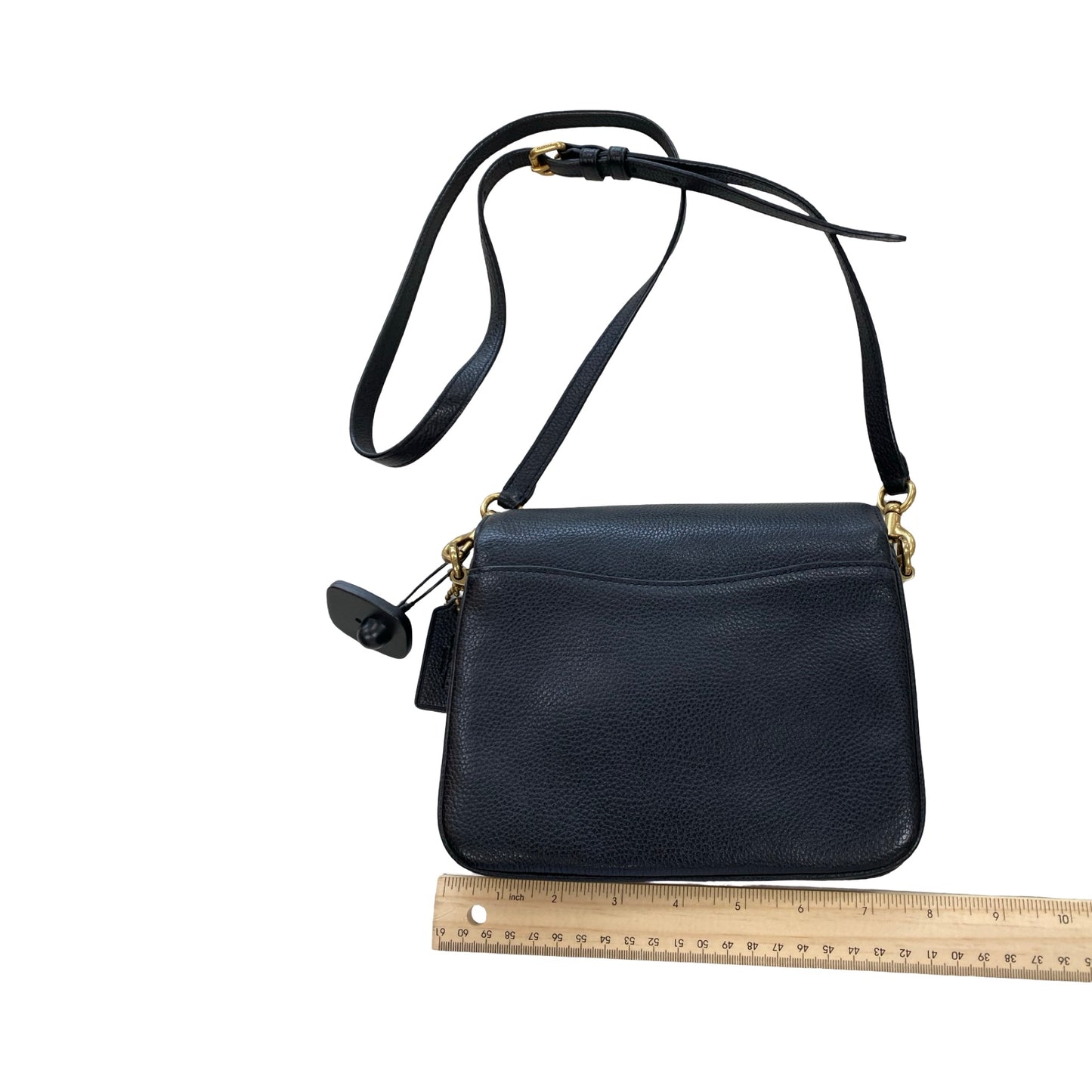 Handbag Designer By Coach In Black & Gold, Size:Small