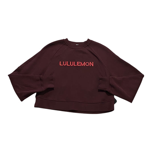 Athletic Sweatshirt Crewneck By Lululemon In Maroon, Size:Xs