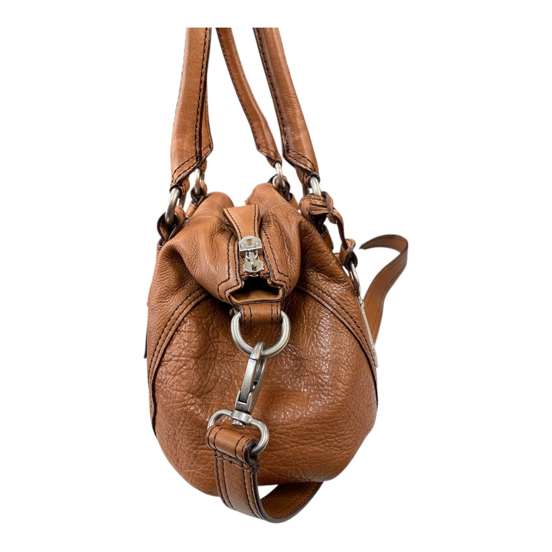 Handbag Leather By Fossil In Brown, Size:Medium