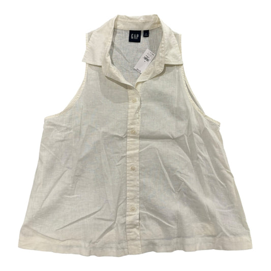 Top Sleeveless By Gap In Cream, Size:S