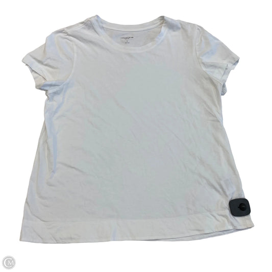 Top Short Sleeve Designer By Lafayette 148 In White, Size: M