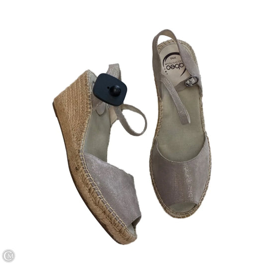 Sandals Heels Wedge By Abeo In Silver, Size: 9