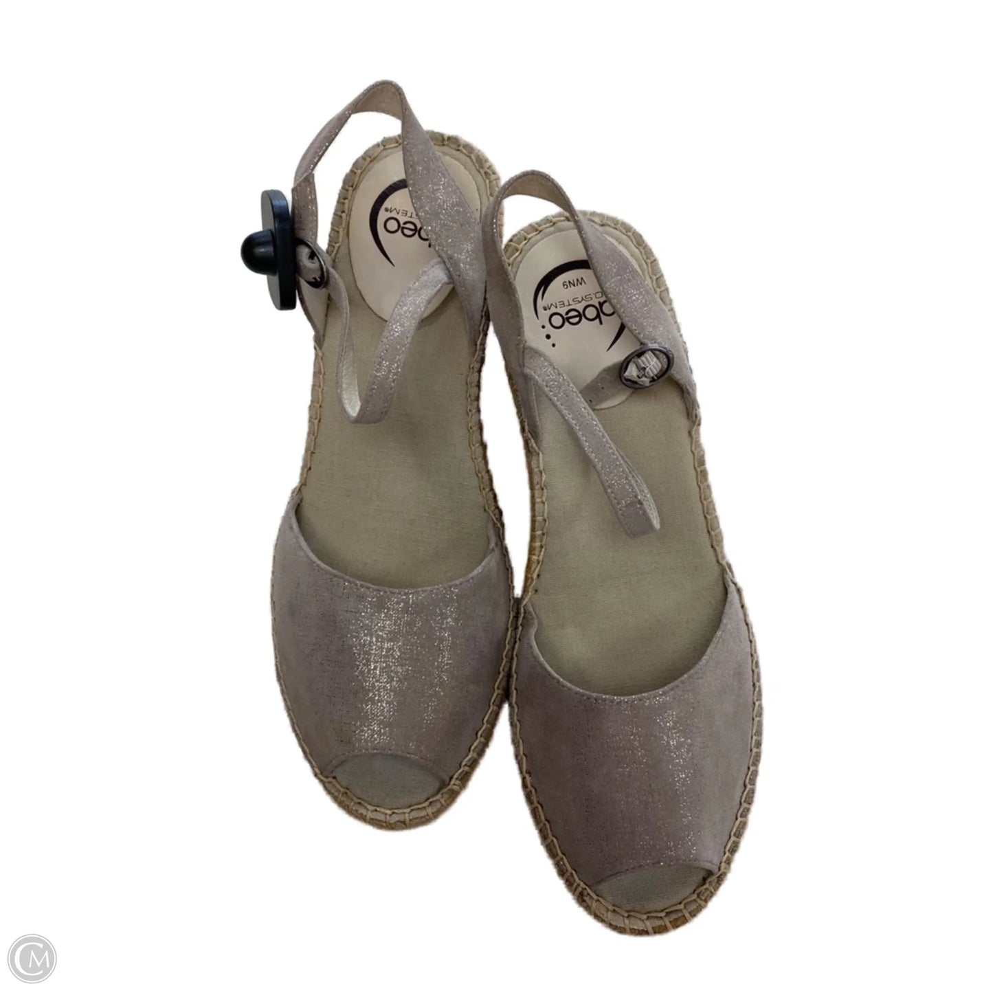 Sandals Heels Wedge By Abeo In Silver, Size: 9