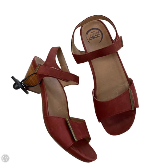 Sandals Heels Block By Abeo In Red, Size: 9