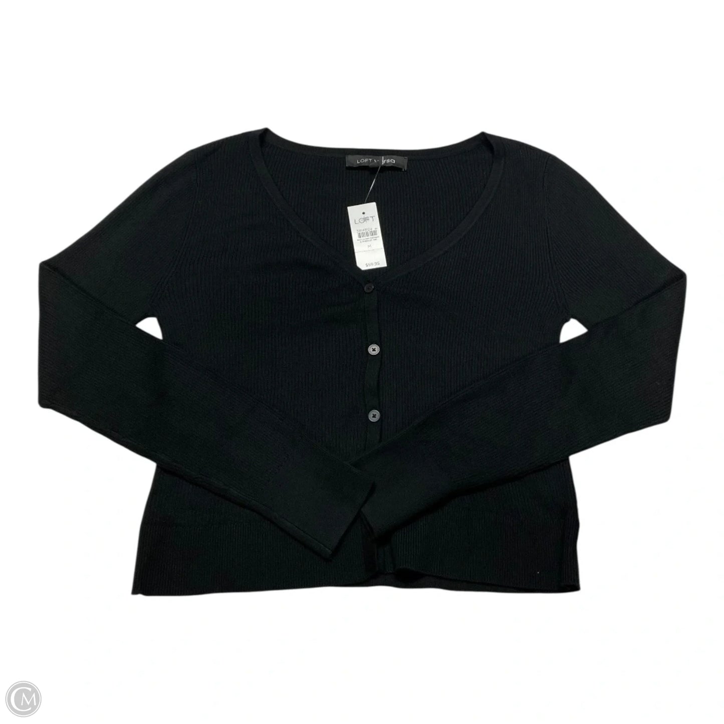 Top Long Sleeve By Loft In Black, Size: M