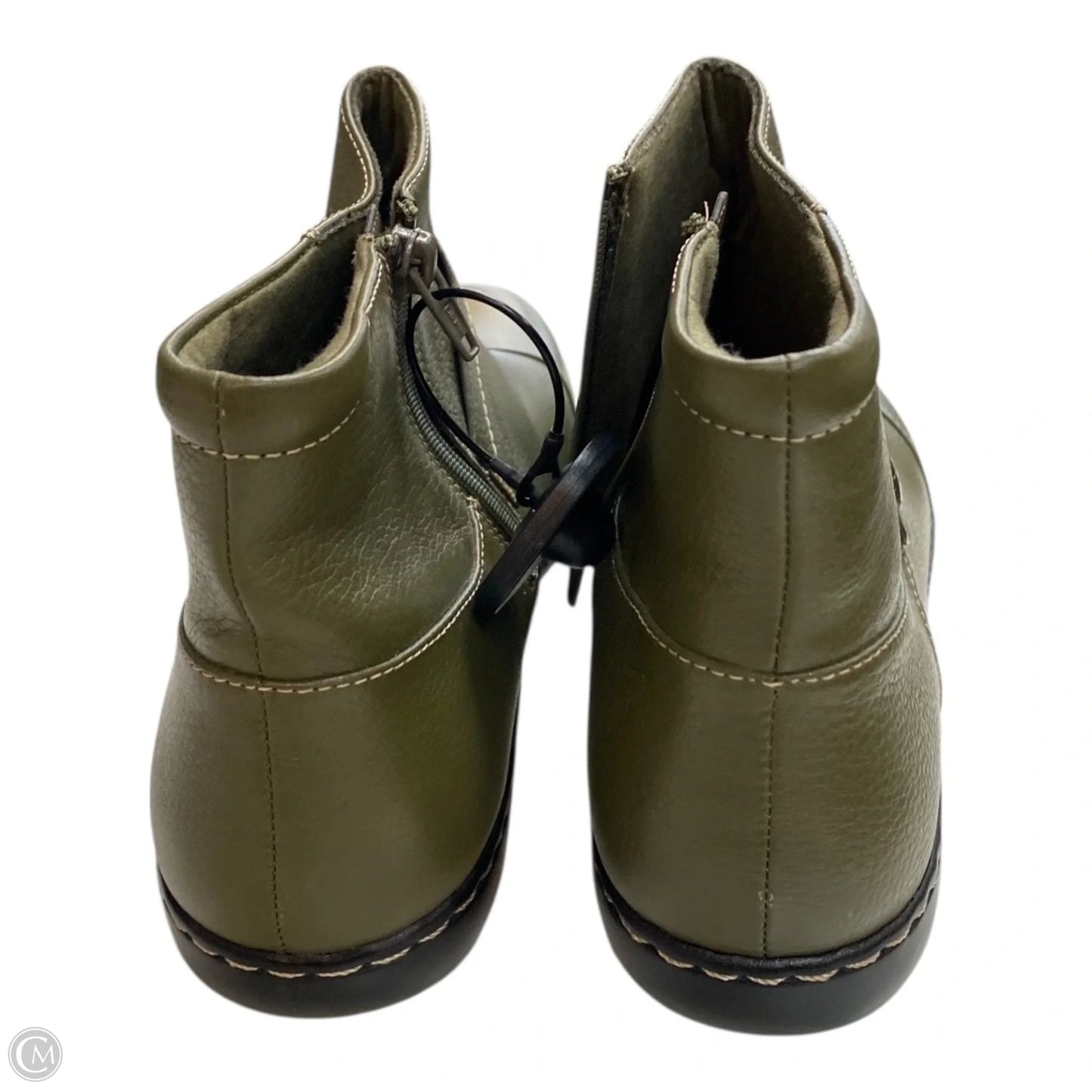 Boots Ankle Flats By Clarks In Green, Size: 12