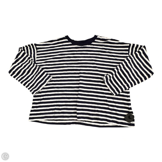 Top Long Sleeve Basic By Madewell In Striped Pattern, Size: M