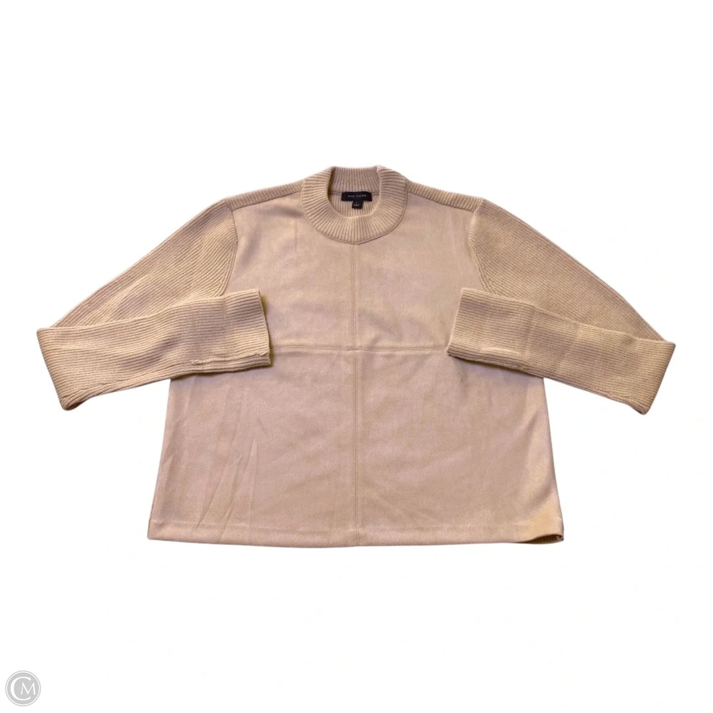 Sweater By Ann Taylor In Tan, Size: L