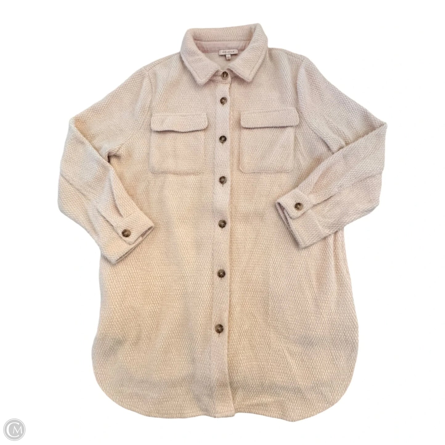 Jacket Shirt By Skies Are Blue In Pink, Size: L
