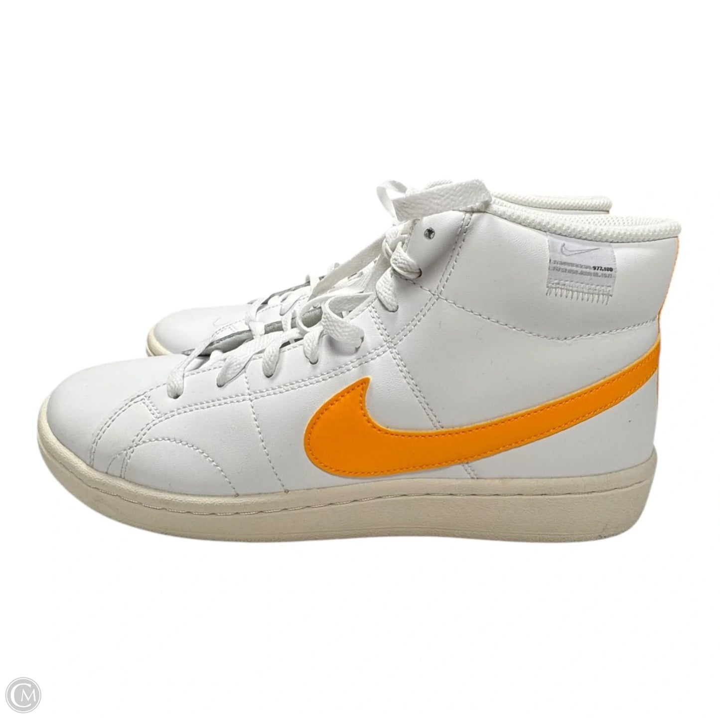 Shoes Athletic By Nike In White & Yellow, Size: 10