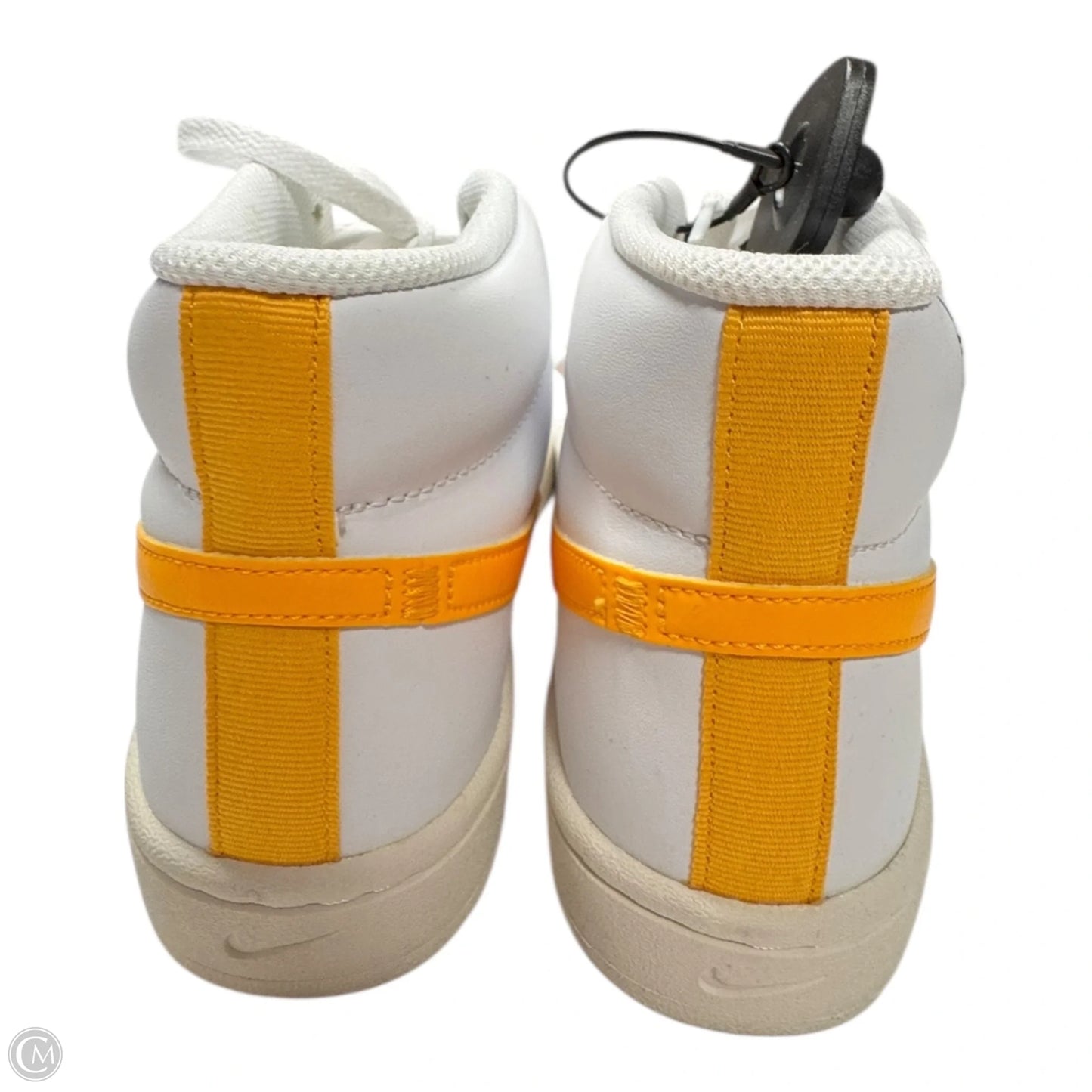 Shoes Athletic By Nike In White & Yellow, Size: 10