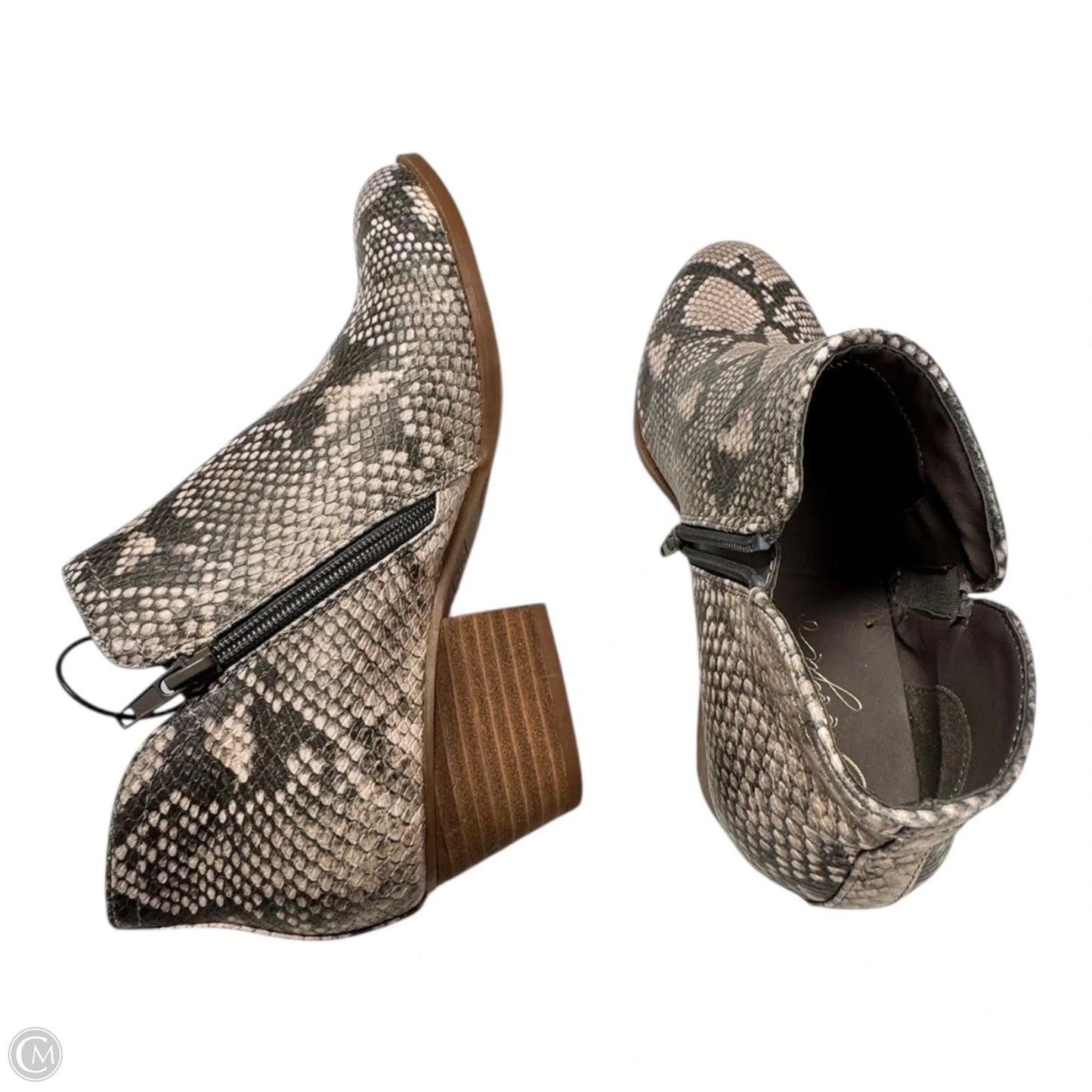 Boots Ankle Heels By Fergie In Animal Print, Size: 8.5