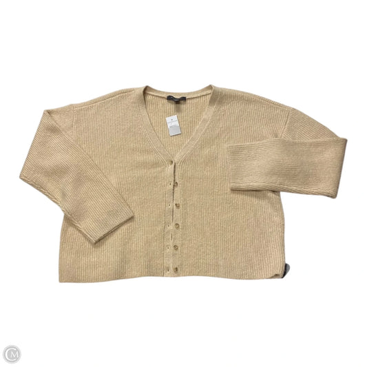 Sweater Cardigan By Ann Taylor In Tan, Size: M