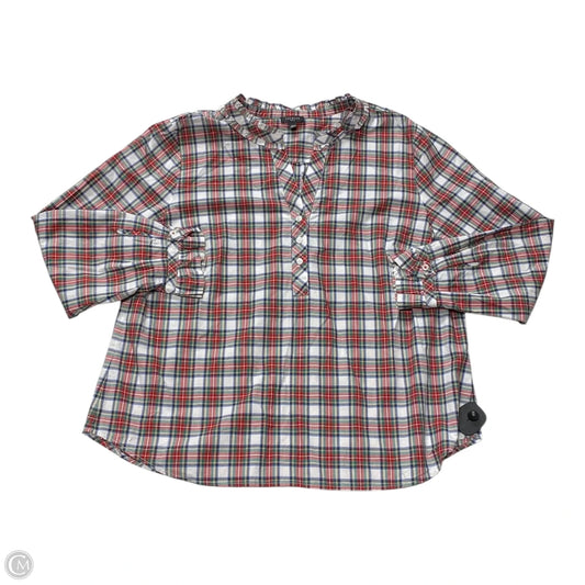 Top Long Sleeve By Talbots In Plaid Pattern, Size: Xlp