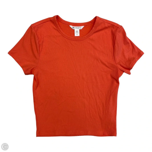Athletic Top Short Sleeve By Athleta In Coral, Size: M