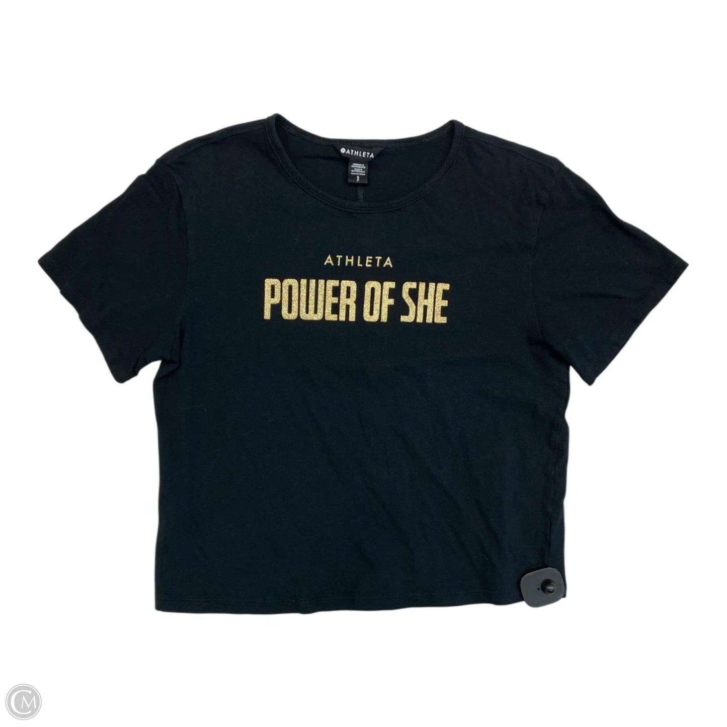 Athletic Top Short Sleeve By Athleta In Black, Size: S