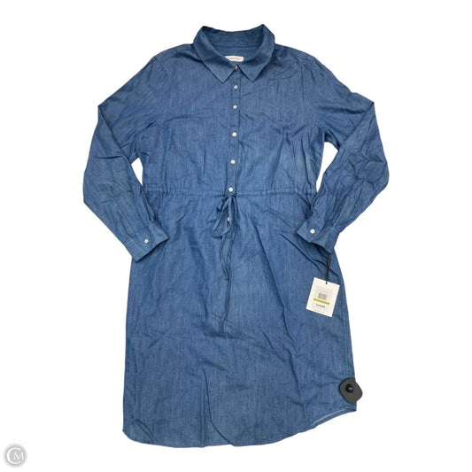 Dress Casual Midi By Calvin Klein In Blue Denim, Size: 14