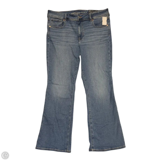 Jeans Flared By American Eagle In Blue Denim, Size: 18