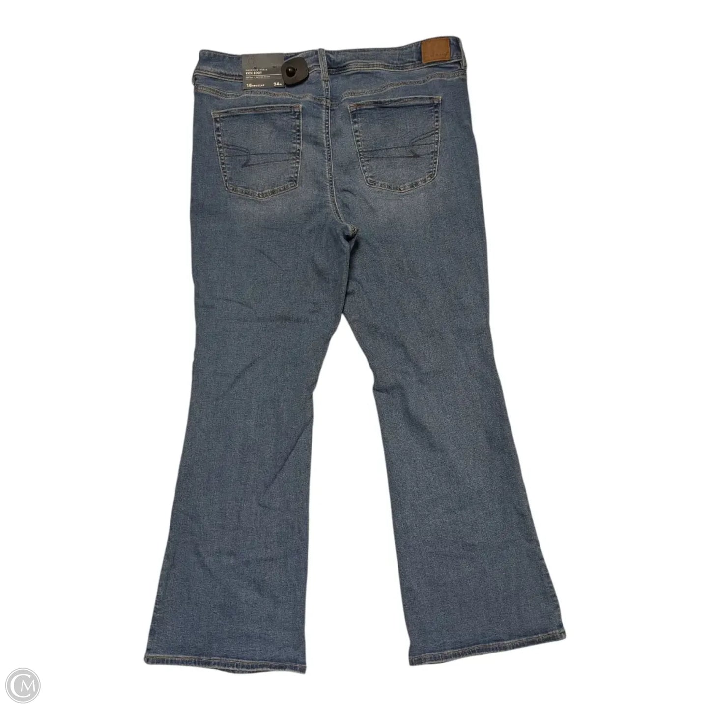 Jeans Flared By American Eagle In Blue Denim, Size: 18