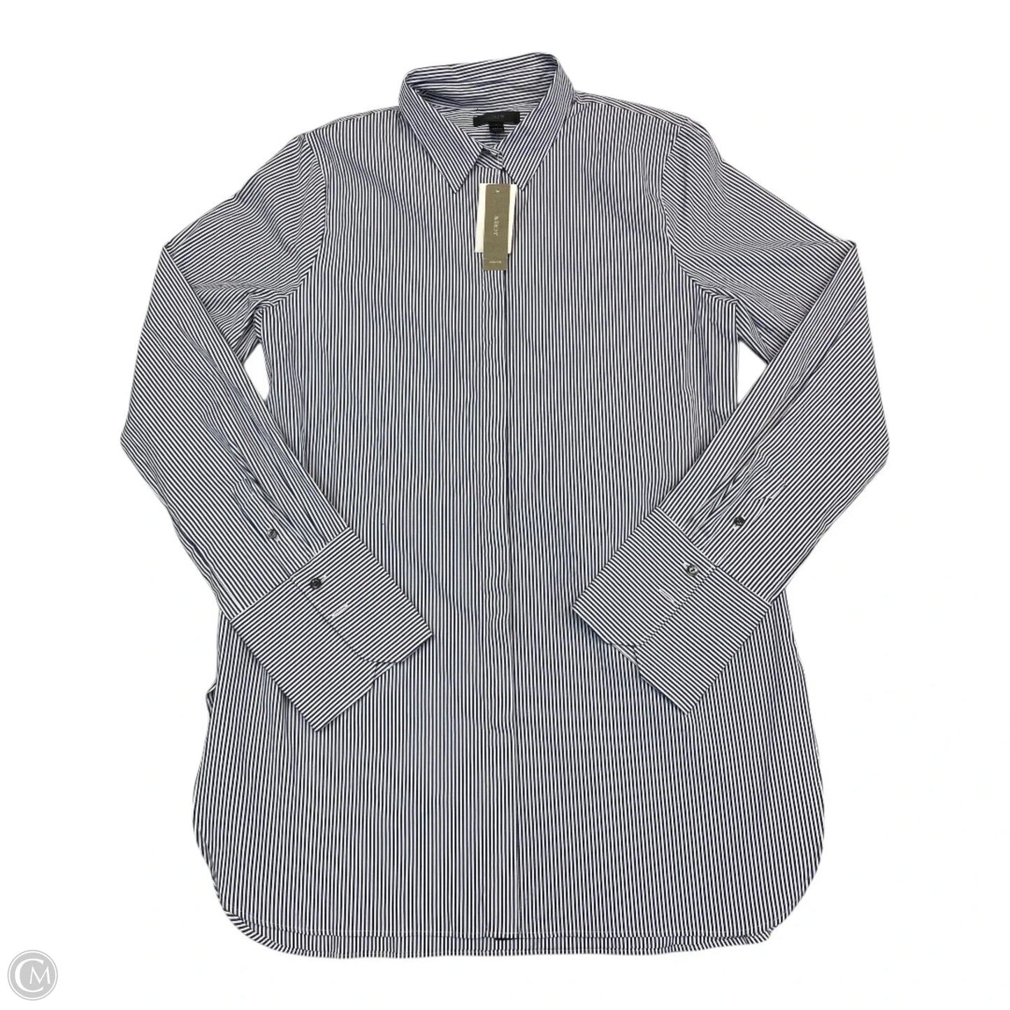 Tunic Long Sleeve By J. Crew In Striped Pattern, Size: 12