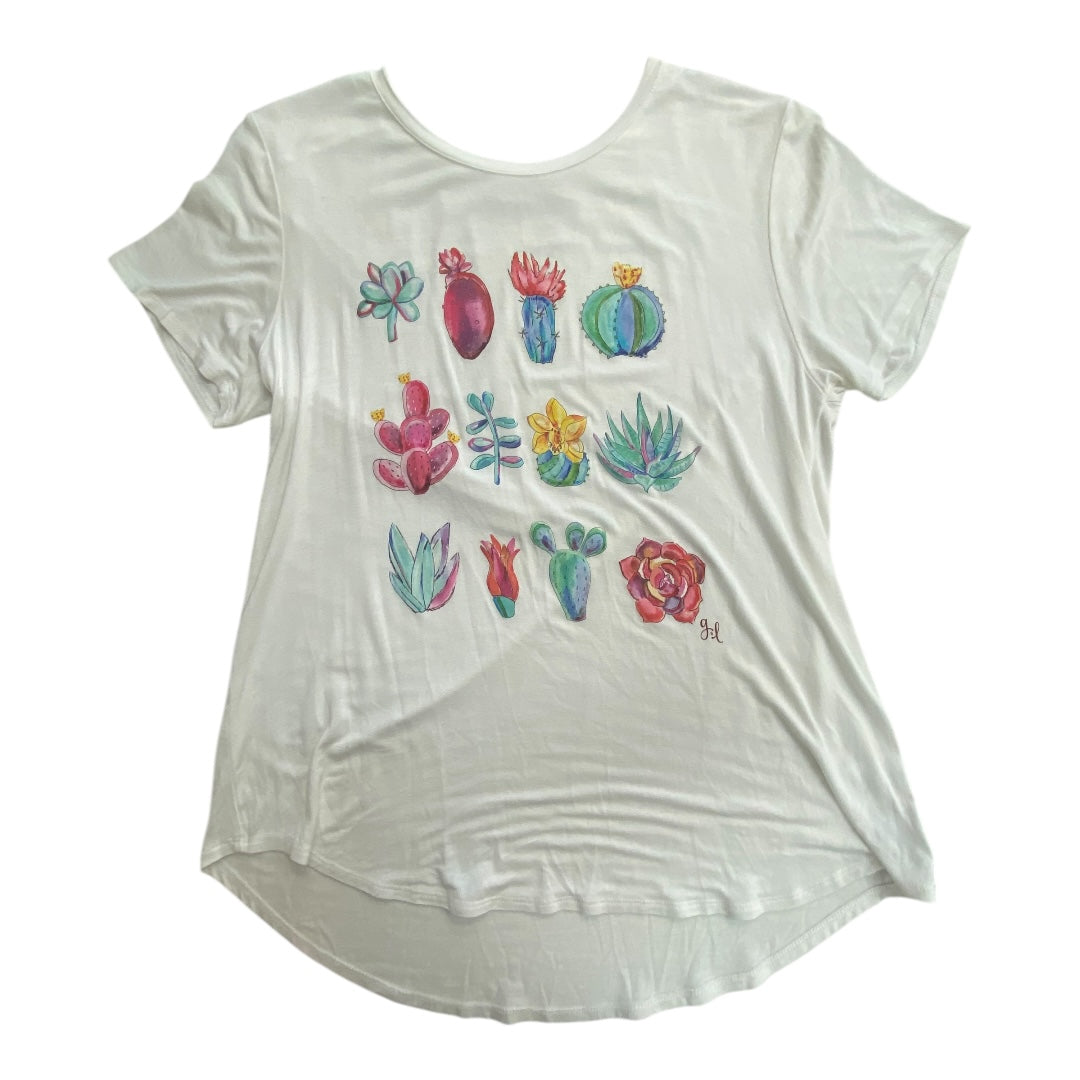 Top Short Sleeve Basic By grace & lace In White, Size: Xs