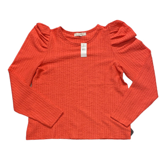 Orange Top Long Sleeve Loft, Size L