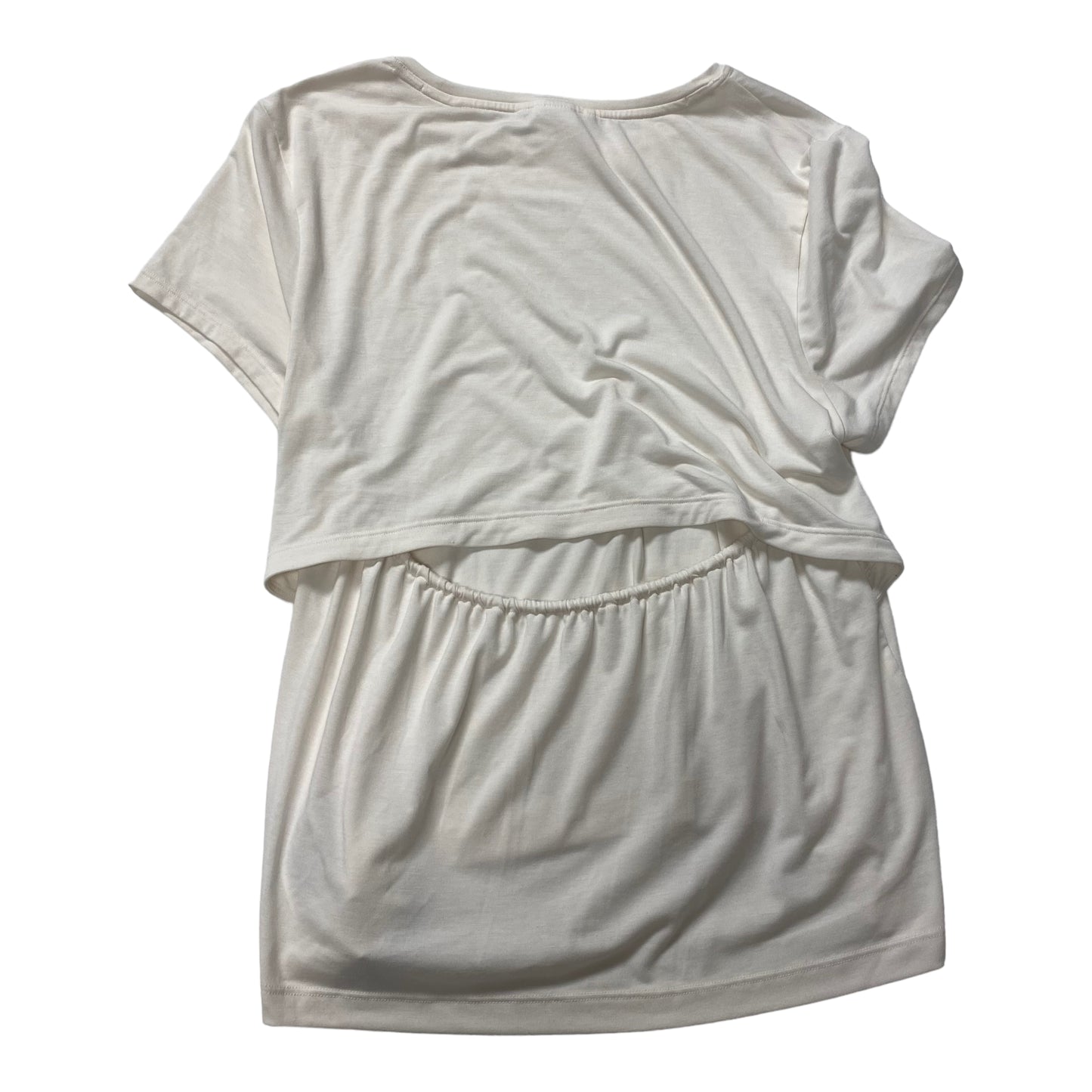 Cream Athletic Top Short Sleeve Athleta, Size M