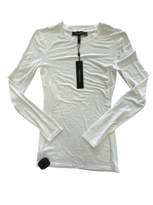 White Top Long Sleeve Basic Bcbgmaxazria, Size Xs