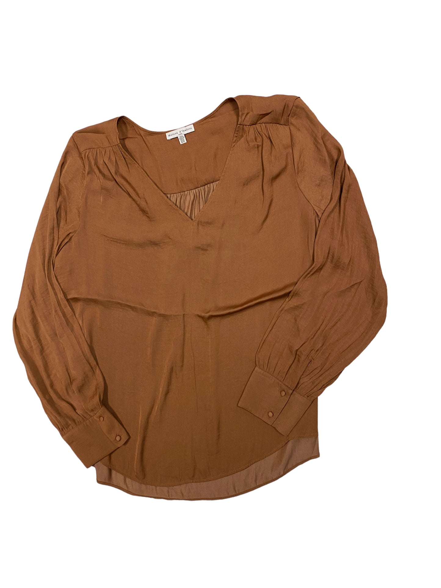 Brown Top Long Sleeve maison damelie, Size Xl