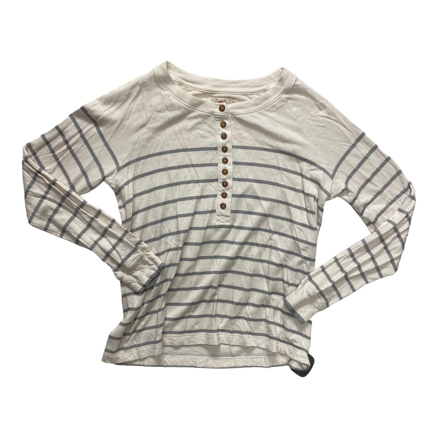 Top Long Sleeve By Faherty In Striped Pattern, Size: M