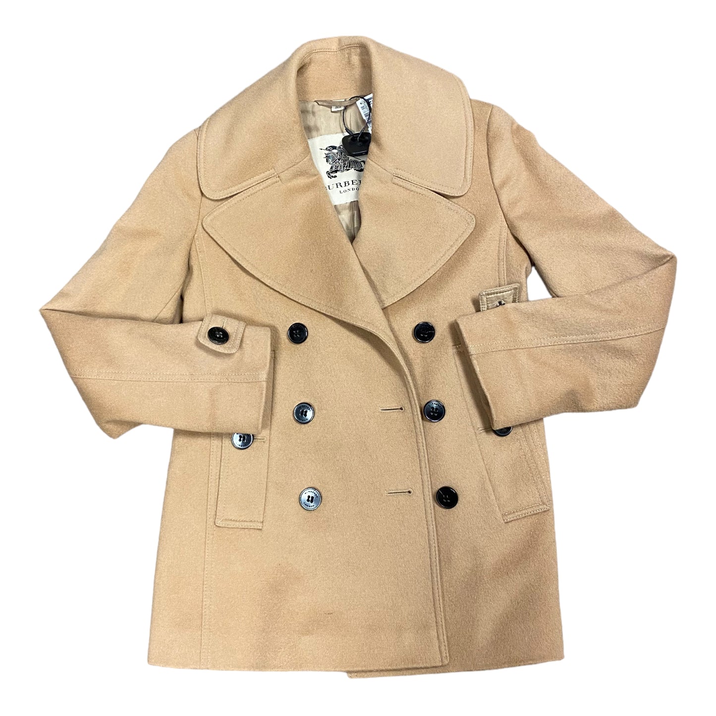 Coat Designer By Burberry In Tan, Size: 2