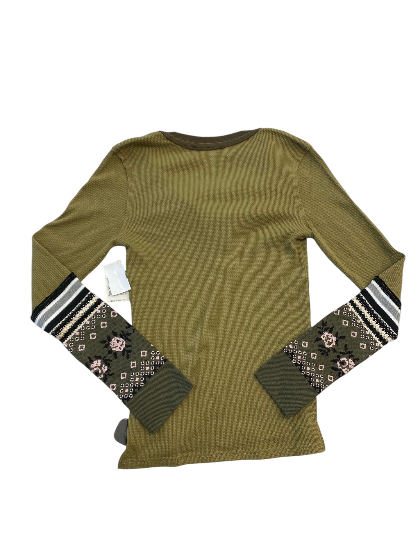 Top Long Sleeve By Free People In Green, Size: S