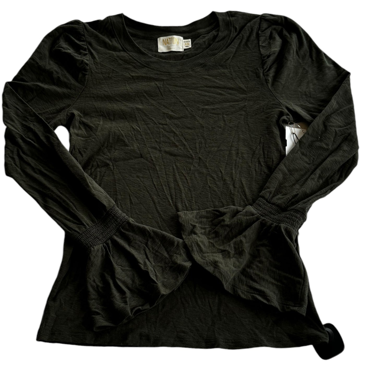 Top Long Sleeve By Nation In Green, Size: Xs