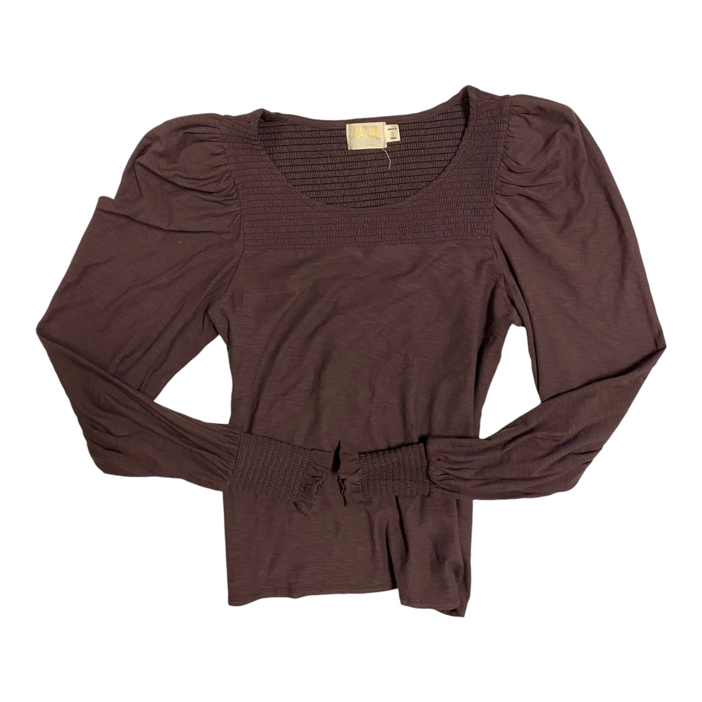 Top Long Sleeve By Nation In Purple, Size: S