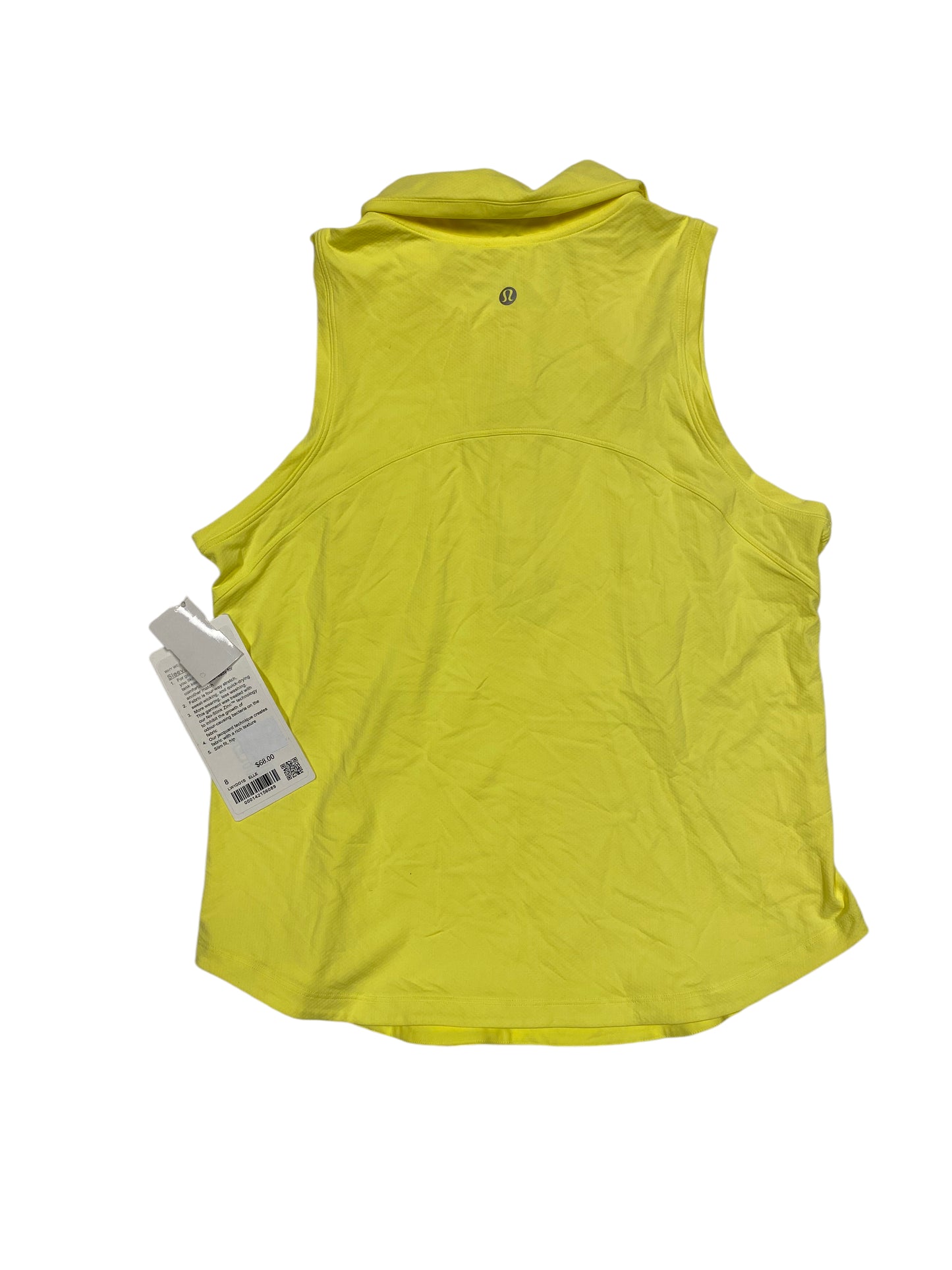 Athletic Tank Top By Lululemon In Yellow, Size: 8