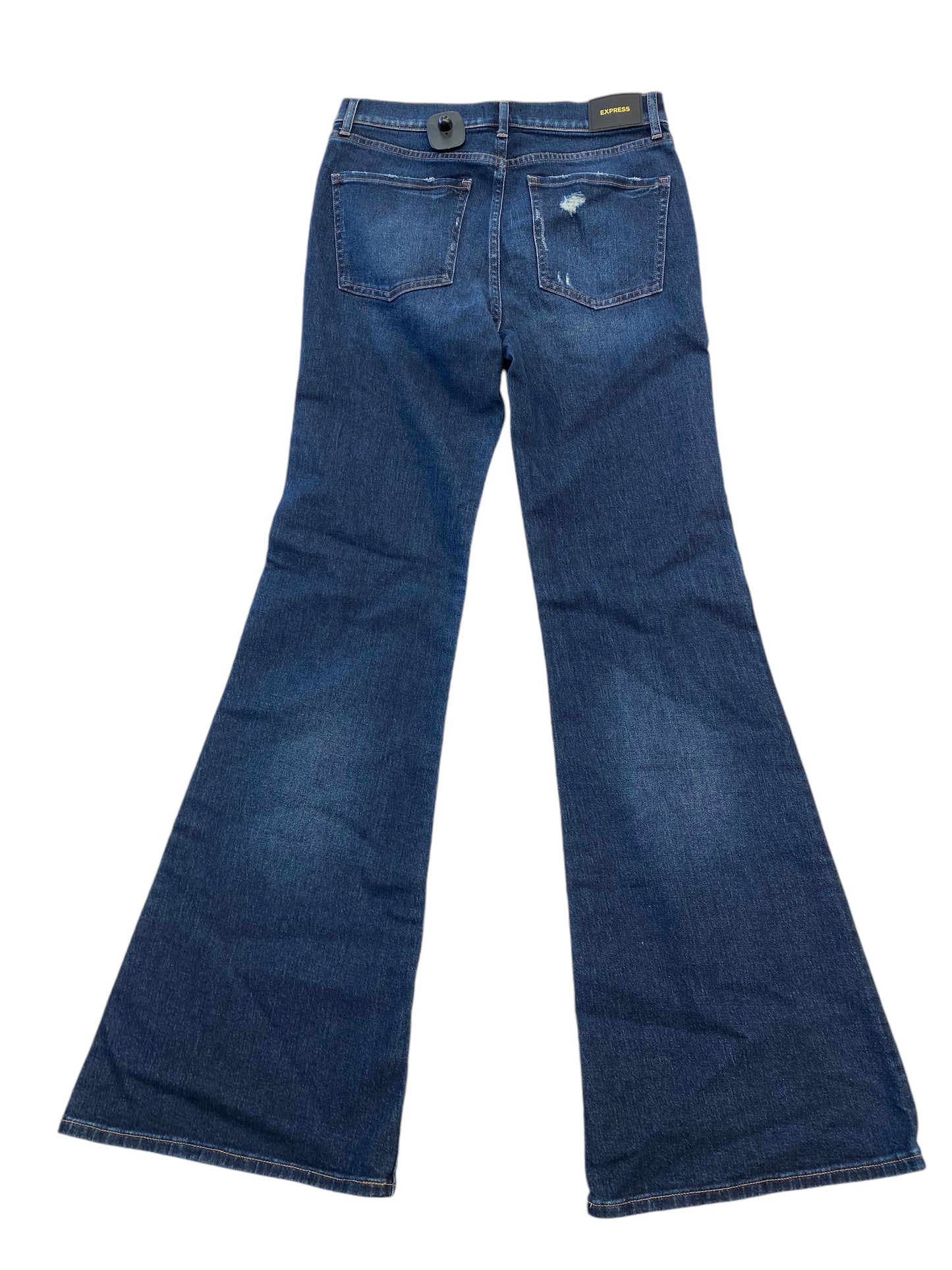 Jeans Flared By Express In Blue Denim, Size: 4