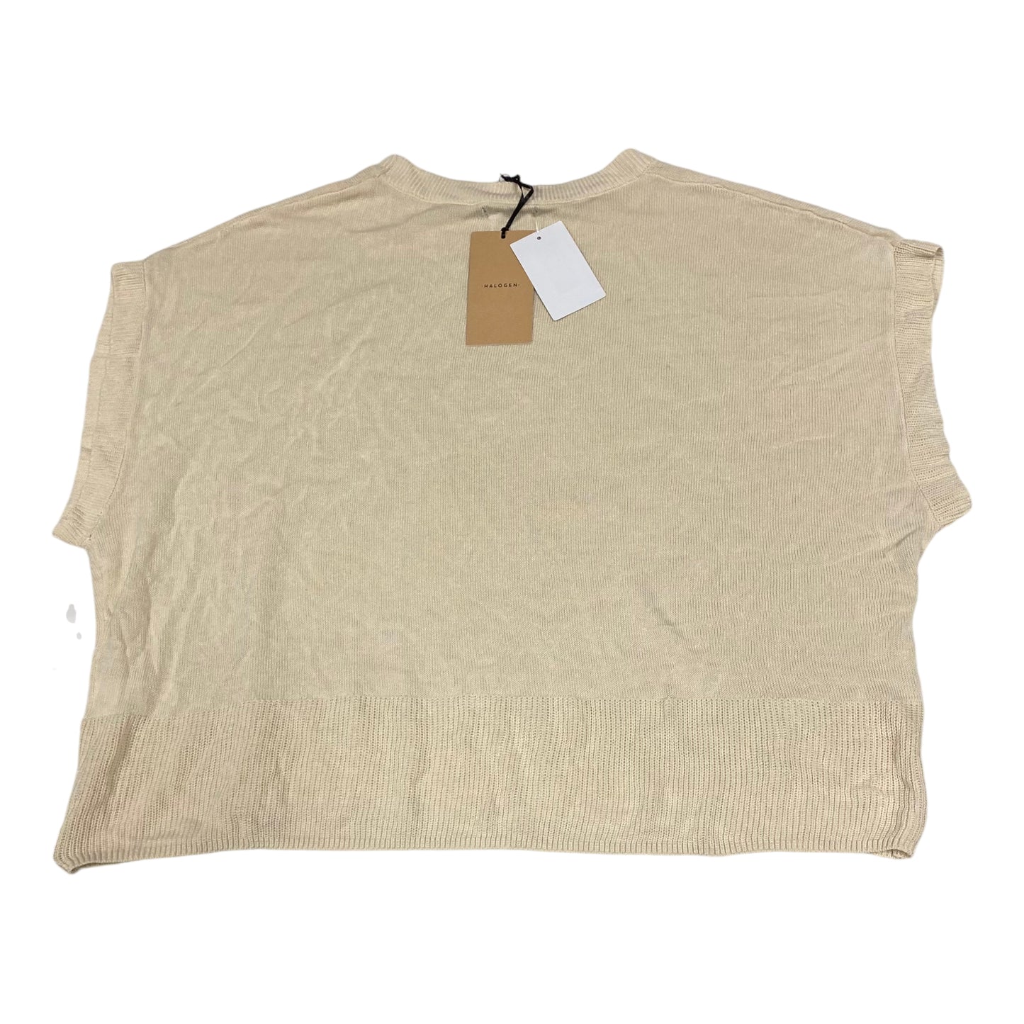 Top Short Sleeve By Halogen In Tan, Size: M