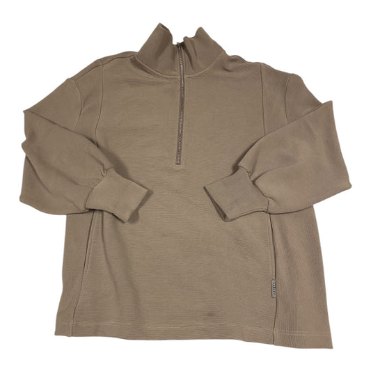 Athletic Top Long Sleeve Collar By Varley In Taupe, Size: Xl