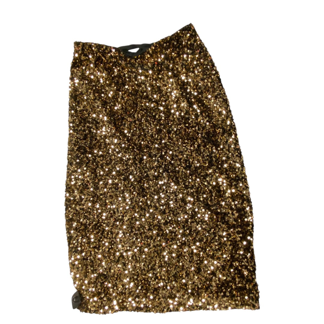 Skirt Maxi By Banana Republic In Gold, Size: M