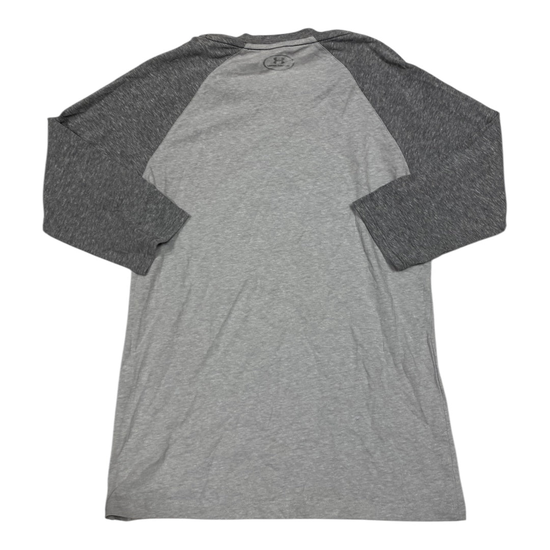 Athletic Top Long Sleeve Crewneck By Under Armour In Grey, Size: M