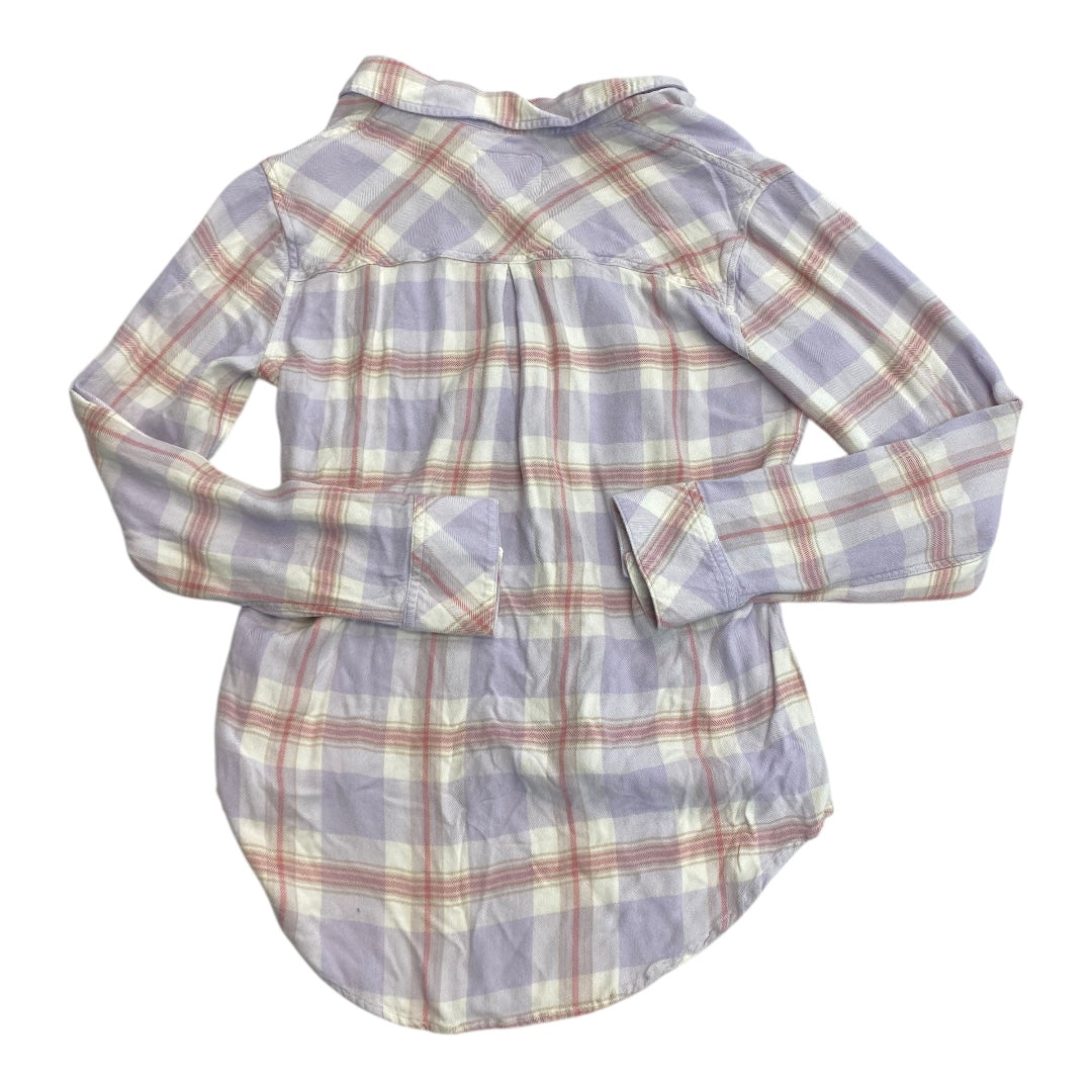 Top Long Sleeve By Aerie In Plaid Pattern, Size: S