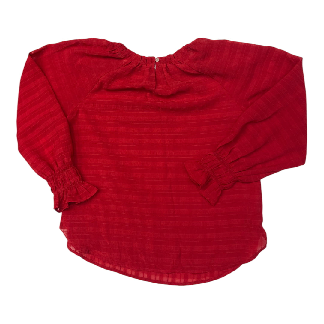 Top Long Sleeve By Loft In Red, Size: S