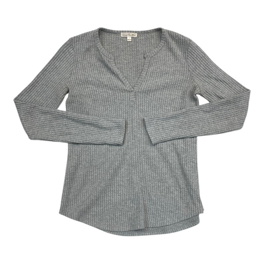 Top Long Sleeve By NINBE BRITTON In Grey, Size: S