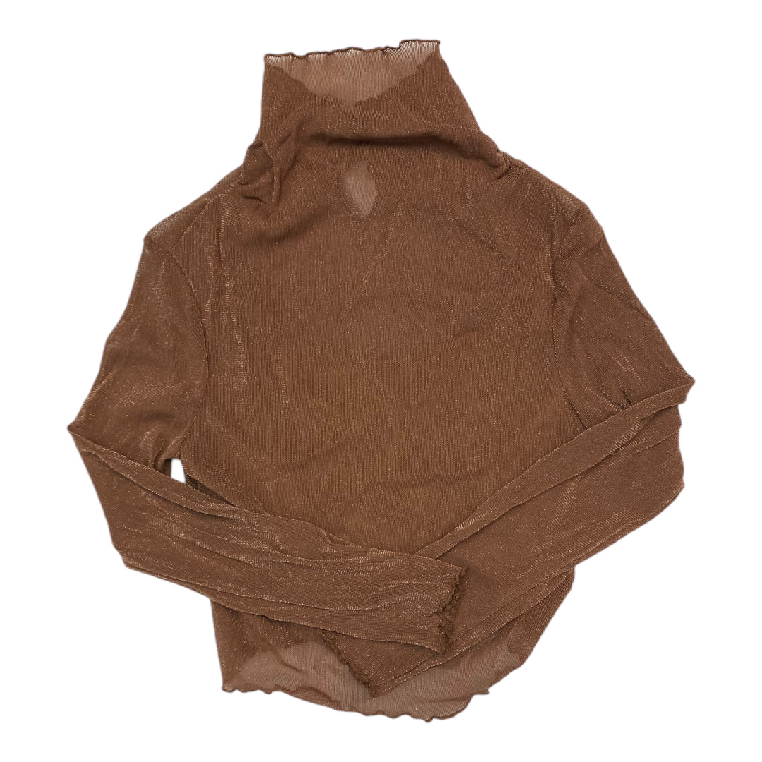 Top Long Sleeve By Cmc In Brown, Size: M