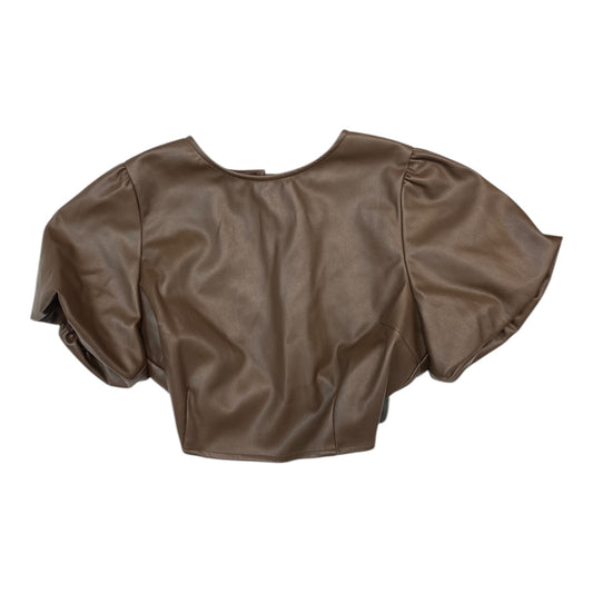 Top Short Sleeve By Cmc In Brown, Size: M