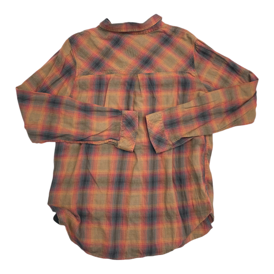 Top Long Sleeve By Thread And Supply In Plaid Pattern, Size: L