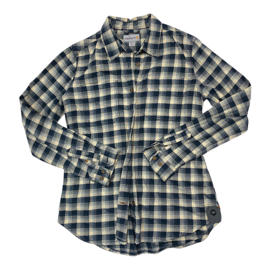 Top Long Sleeve By Carhartt In Plaid Pattern, Size: M