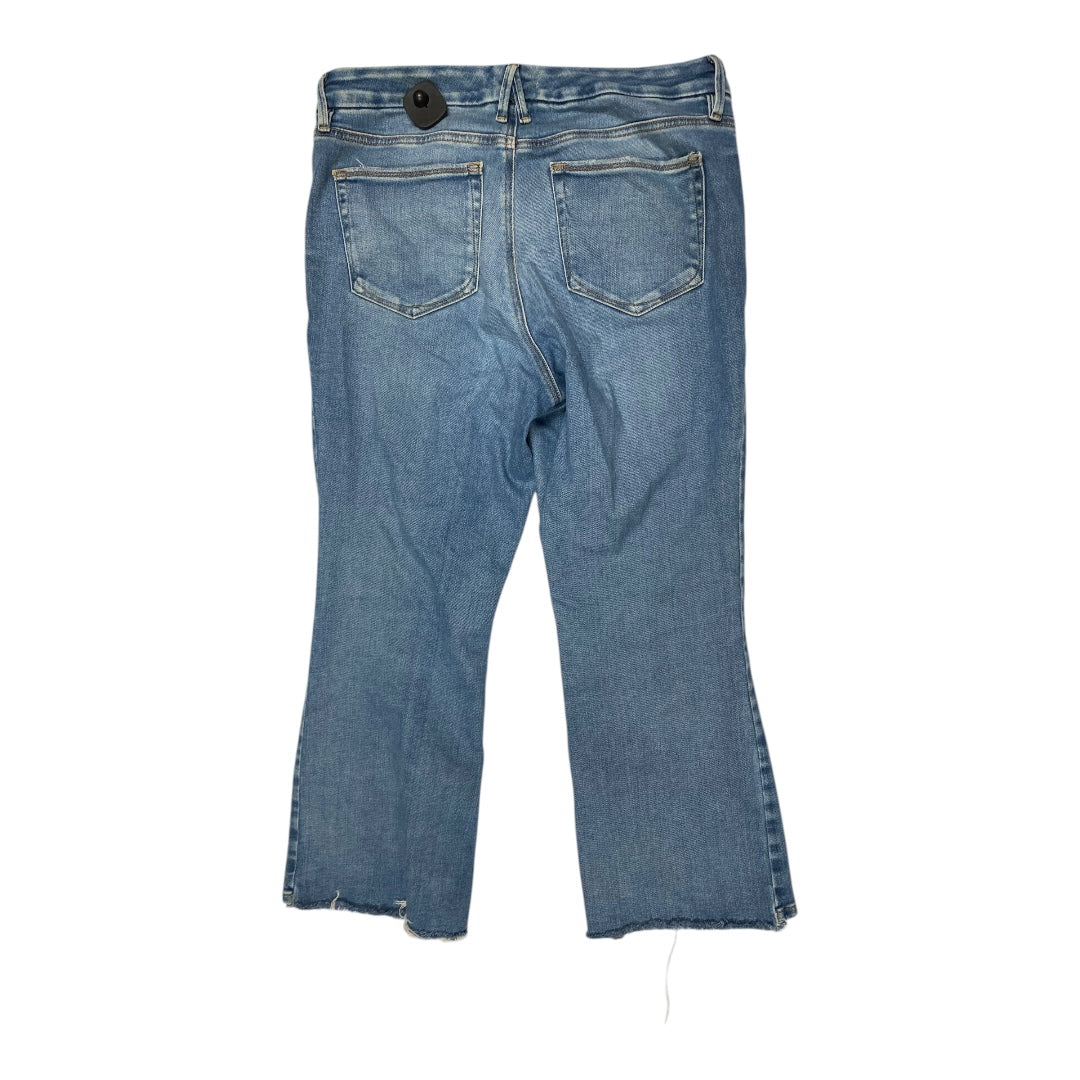 Jeans Flared By Good American In Blue Denim, Size: 12